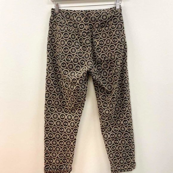 GORMAN Eyes To The Sun Black Embroidered Cotton High Waisted Office Pants - Picture 6 of 10